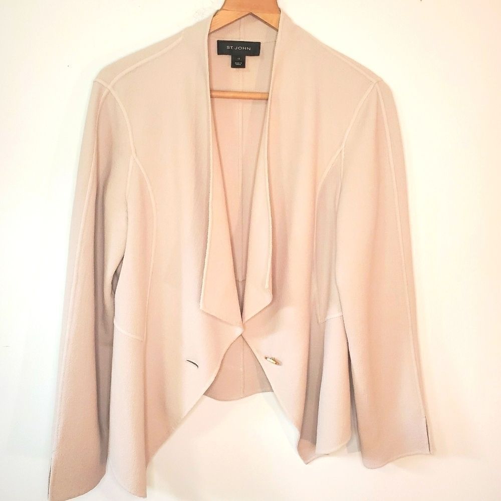 St. John Cream Draped Cardigan